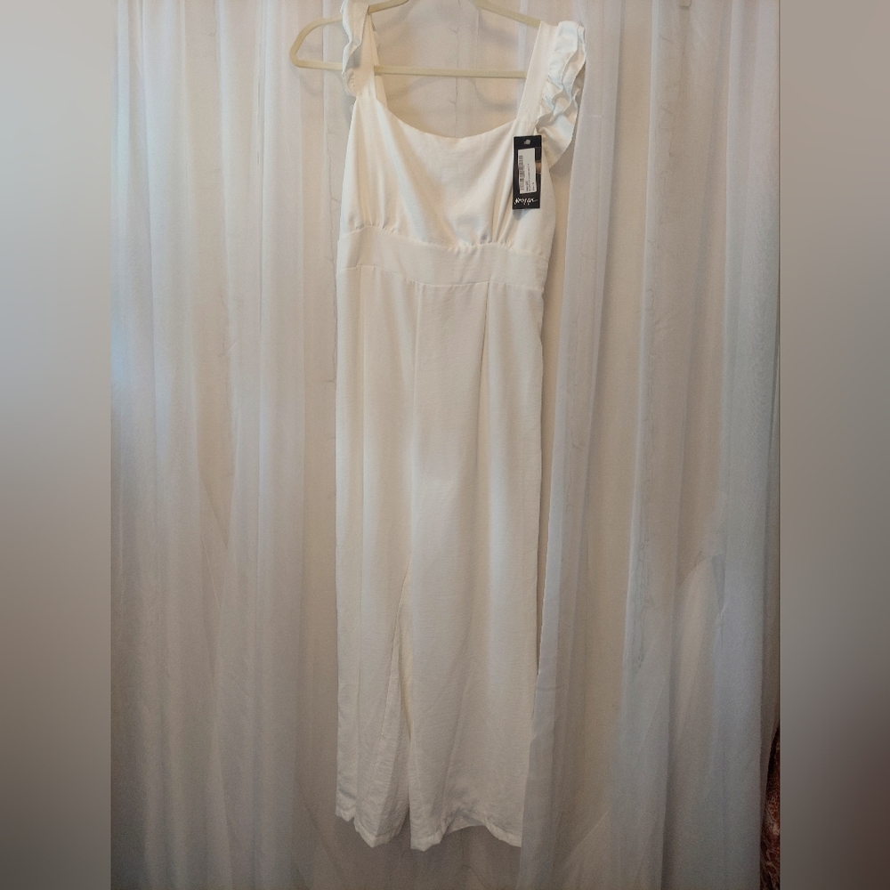 Nasty Gal White Open Back Jumpsuit